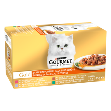 GOURMET™ GOLD Emincé en Sauce aux Légumes 4x85g​