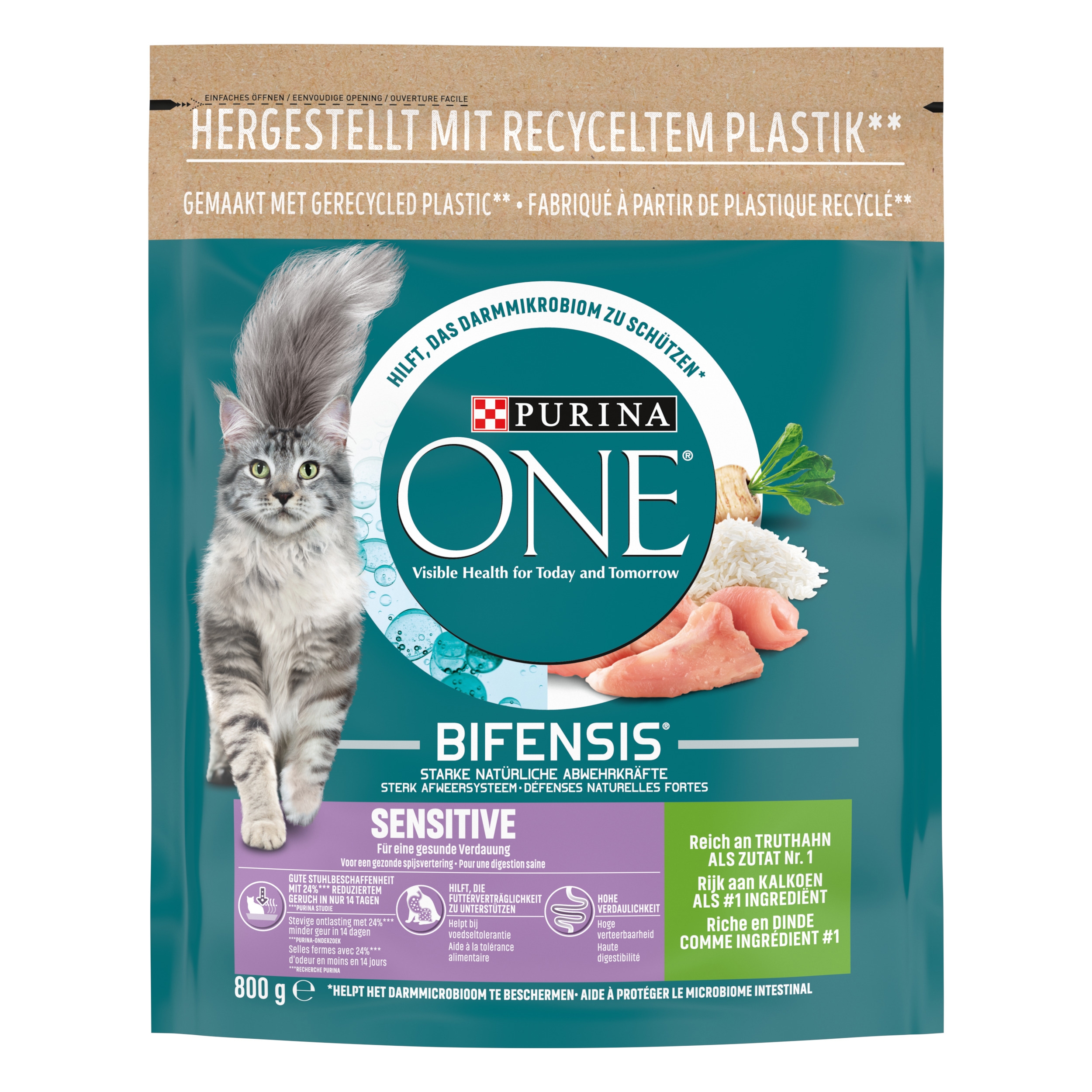 Croquettes PURINA ONE Sensitive a la dinde 800g