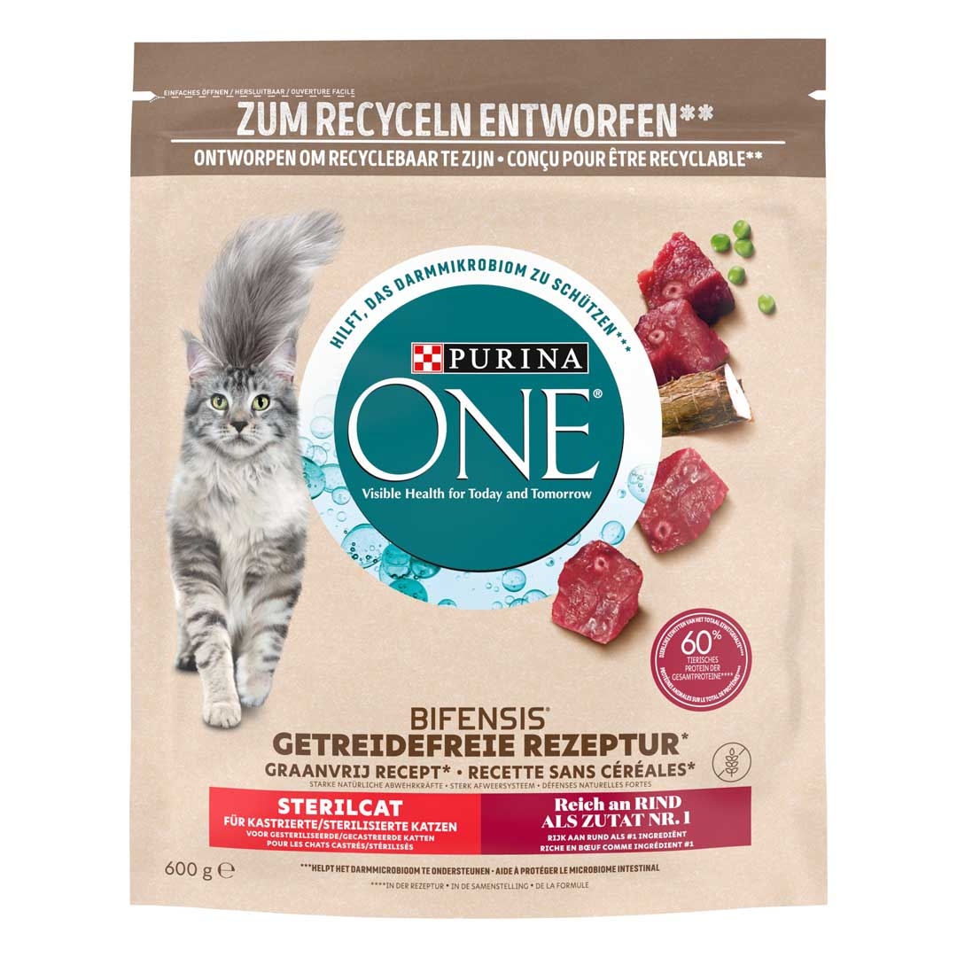 PURINA ONE Chat Stérilisé bœuf, blé