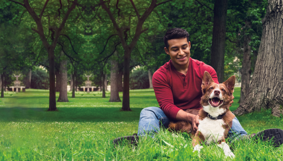 Homme avec son chien