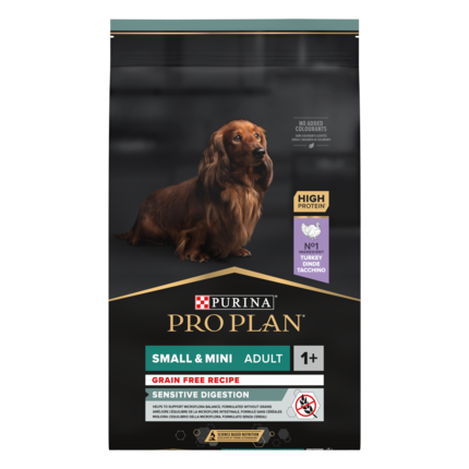 PURINA® PRO PLAN® Small & Mini Adult Sensitive Digestion -  Avec OPTIDIGEST Grainfree™ Riche en Dinde