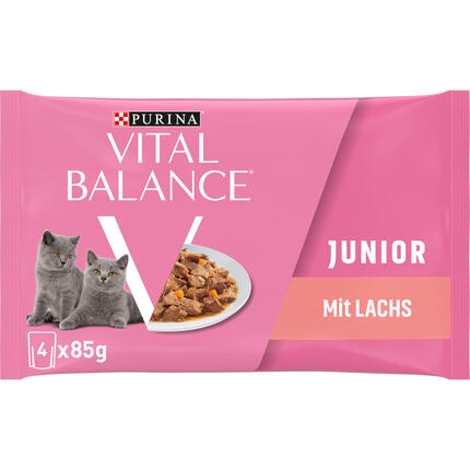 07613034478559 PURINA VITAL BALANCE Junior Saumon 4x85g