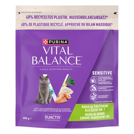 Croquettes PURINA VITAL BALANCE Sensitive à la dinde 450g