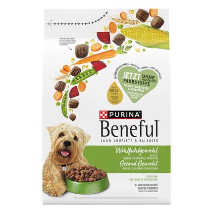 PURINA BENEFUL Wohlfühlgewicht mit Huhn und Gartengemüse, Hundetrockenfutter, Beutel 2.8kg