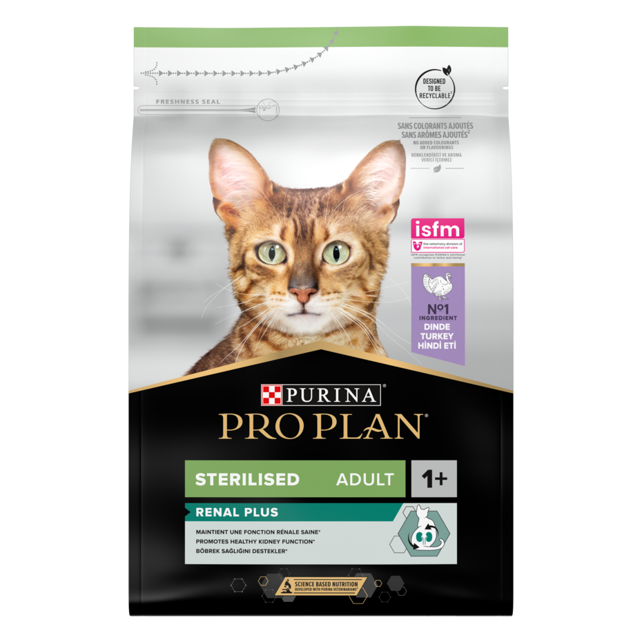 PURINA® PRO PLAN® Sterilised Adult 1+ avec Optirenal - Riche en dinde