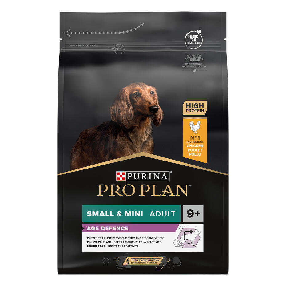 PURINA® PRO PLAN® Small & Mini Adult 9+ Age Defense - Riche en poulet