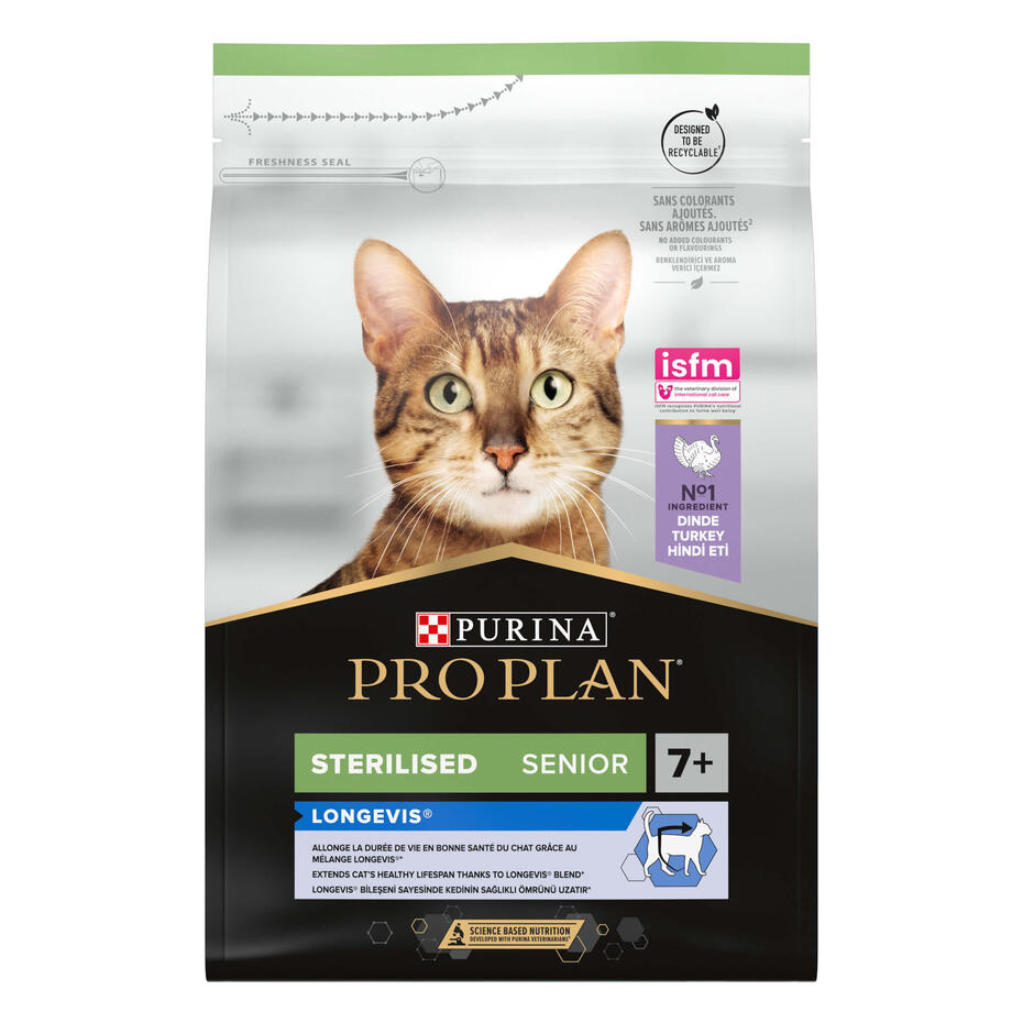 PRO PLAN® LONGEVIS® STERILISED Senior 7+ Jahre Reich an Truthahn