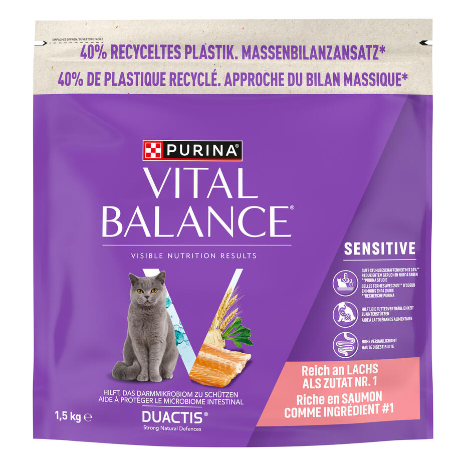 PURINA VITAL BALANCE® SENSITIVE, Reich an Lachs