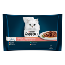 GOURMET™ PERLE Les Aiguillettes en Sauce Bœuf, poulet, saumon, lapin 4x85 g​