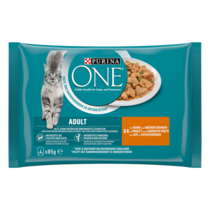 PURINA ONE® Adult Katze Zarte Stückchen in Soße mit Huhn und grüne Bohnen