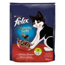 FELIX® CRUNCHY&SOFT AU BOEUF, POULET ET LEGUMES 950 G