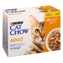 CAT CHOW® Feuchtfutter Erwachsene Huhn & Zucchini 10x85 gr