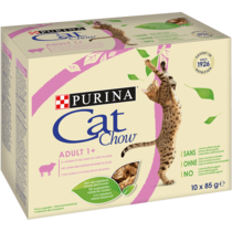 CAT CHOW® Feuchfutter Adult Lamm und Bohnen 10x85 gr