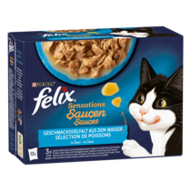 Felix Nourriture humide pour chat Sensations en gelée et mix de variétés  Variété de saveurs du pays