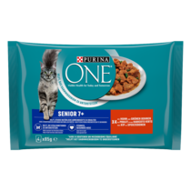 PURINA ONE® SENIOR 7+ Effilés en Sauce au Poulet et aux Haricots Verts​