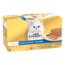 GOURMET™ Gold Feine Pastete mit Kaninchen, Huhn, Lachs, Niere 4x85 g​