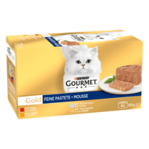 GOURMET™ Gold Mousse au bœuf, dinde, thon et foie, 4x85g​