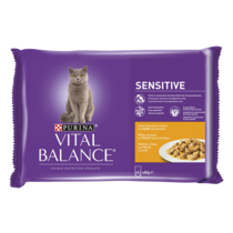 07613035264267 PURINA VITAL BALANCE ADULT Sensitive Effilés en Sauce au Poulet et aux Carottes