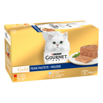 GOURMET™ Gold Mousse au bœuf, dinde, thon et foie, 4x85 g​