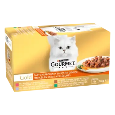 GOURMET™ GOLD Emincé en Sauce aux Légumes 4x85g​