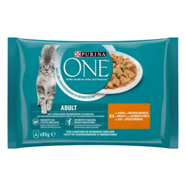 PURINA ONE® Adult Katze Zarte Stückchen in Soße mit Huhn und grüne Bohnen