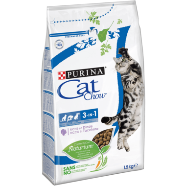 Cat Chow Feline 3 en 1 Adult Dinde 1.5 kg
