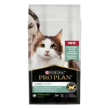 PURINA® PRO PLAN® LIVECLEAR® Sterilised Adult 1+ Riche en Dinde - Nourriture pour chat