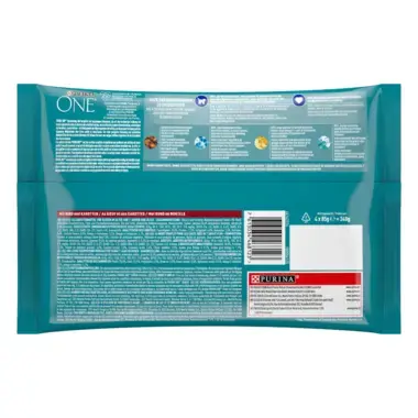 PURINA ONE® SENIOR 7+ zarte Stückchen in Sauce mit Rind und Karotten