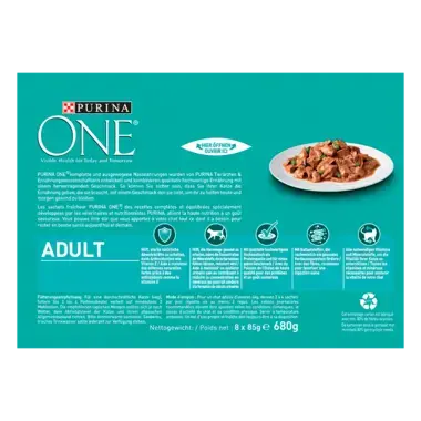 PURINA ONE Adult Hochseefisch & Grünen Bohnen 8 x 85 g