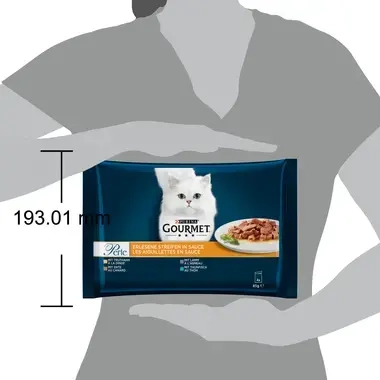 GOURMET™ PERLE Les Aiguillettes en Sauce à la dinde, canard, agneau, thon 4x85 g
