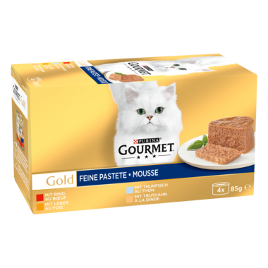GOURMET™ Gold Feine Pastete mit Rind, Kaninchen, Lamm, Kalb 24x85 g​