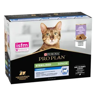 PURINA® PRO PLAN® Sterilised 7+ NUTRISAVOUR™ Mousse à la dinde
