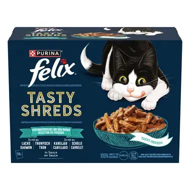 FELIX® TASTY SHREDS FISCHAUSWAHL 10X80 G