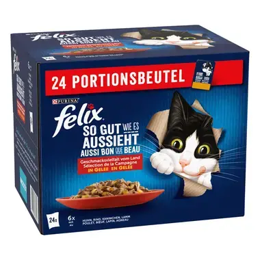 FELIX® AUSSI BON QUE BEAU SELECTION DE LA CAMPAGNE EN GELEE 24X85G