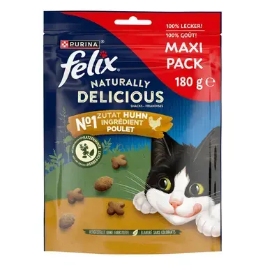 FELIX® NATURALLY DELICIOUS POULET & HERBE A CHAT 180 g