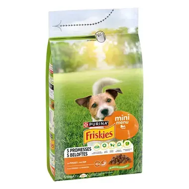 Friskies® Dog Mini au Poulet et Légumes, Nourriture sèche Chien 1,5kg