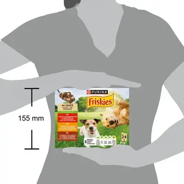 Friskies® Dog Adult in Sauce, Rind Huhn Lamm Gemüse, 24x85g