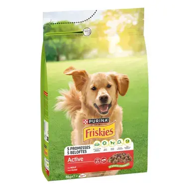 Friskies® Dog Active mit Rind, Hunde Trockenfutter, Beutel 3kg