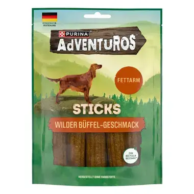 AdVENTuROS™ Sticks mit wildem Büffelgeschmack, Hundeleckerlis 120g