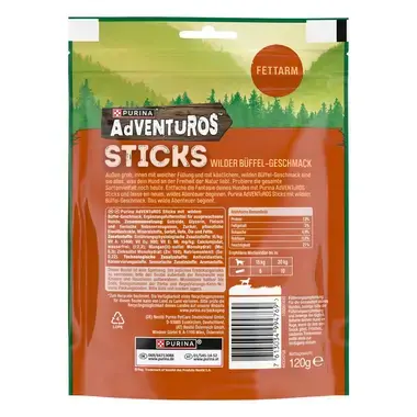 AdVENTuROS™ Sticks mit wildem Büffelgeschmack, Hundeleckerlis 120g