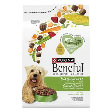PURINA BENEFUL Poids Optimal au poulet et aux légumes du jardin, Croquettes pour chien, Sac 2.8kg