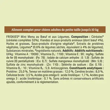 PURINA FRISKIES® Mini Menu