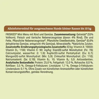 PURINA FRISKIES® Mini Menu