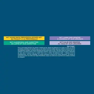 GOURMET PERLE Les Filettines en Sauce avec des Légumes, au Lapin et aux Carottes, au Veau et aux Légumes, au Poulet à la Pr