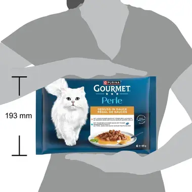 PURINA Gourmet Perle Genuss in Sauce, mit Lachs und Thunfisch