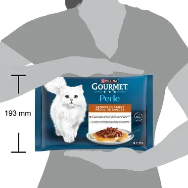 PURINA Gourmet Perle Genuss in Sauce, mit Huhn und Rind