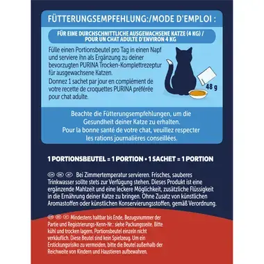 FELIX Soup Time Tender Strips Katzennassfutter für ausgewachsene Katzen mit Rind, Huhn und Lamm 6x48 g Portionsbeutel