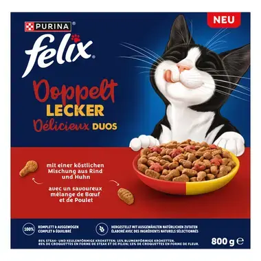 FELIX® Délicieux Duos Bœuf, Poulet et riche en Betterave