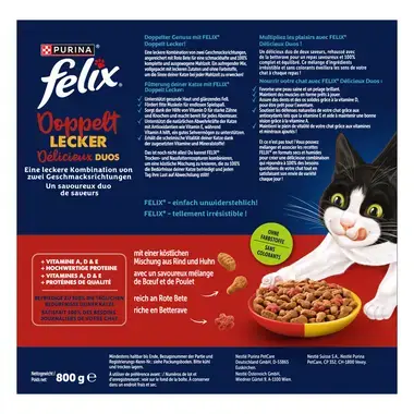 FELIX® Délicieux Duos Bœuf, Poulet et riche en Betterave