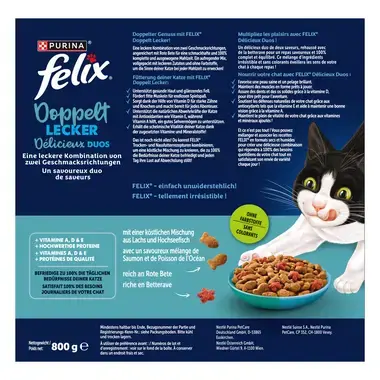 FELIX® Délicieux Duos Saumon, Poisson de l'Océan et riche en Betterave